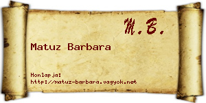 Matuz Barbara névjegykártya